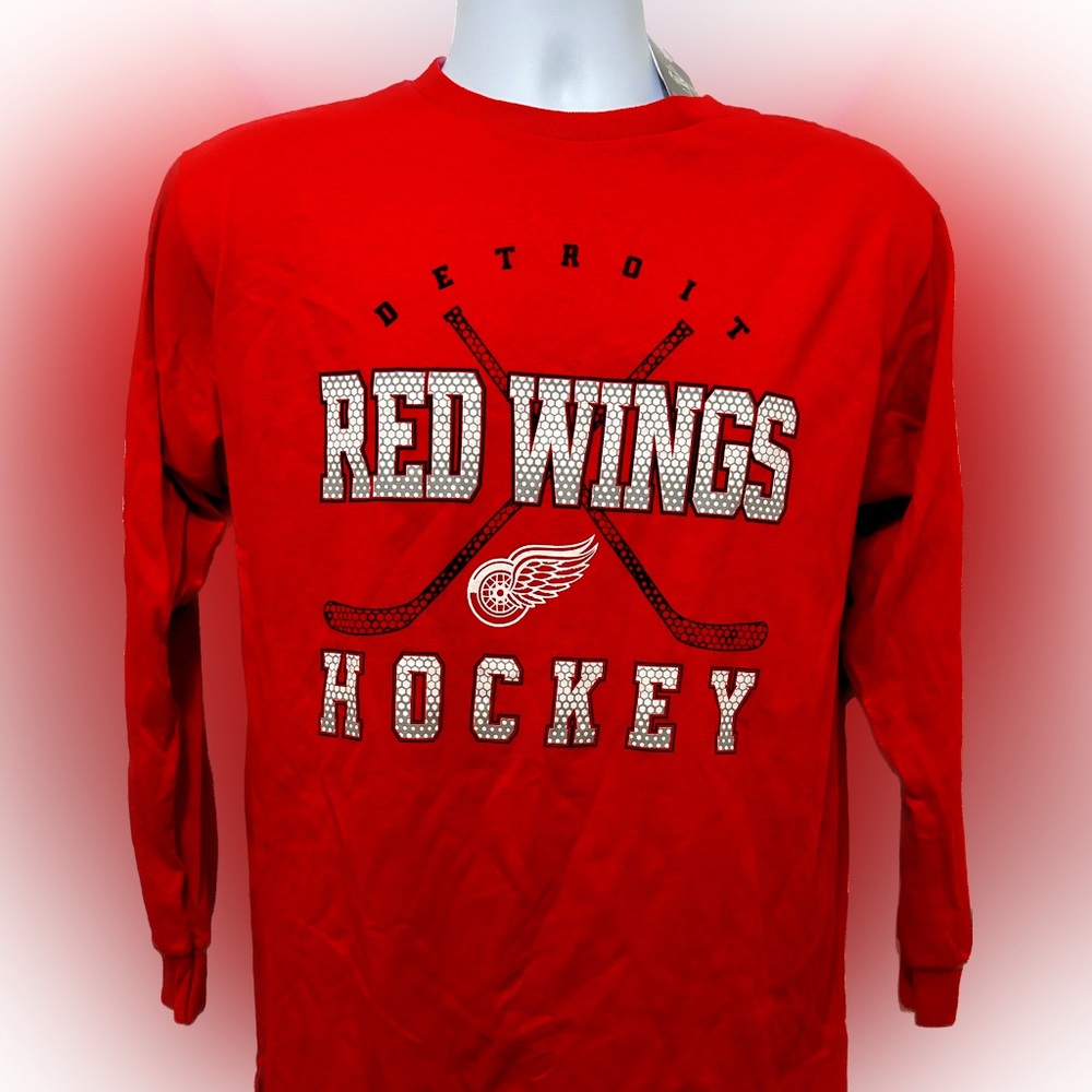 Detroit Red Wings NHL Brand  Long Sleeve T-Shirt Size Youth XL